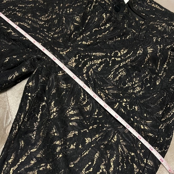 Cache black pants with gold foil and lace overlay - Picture 7 of 14